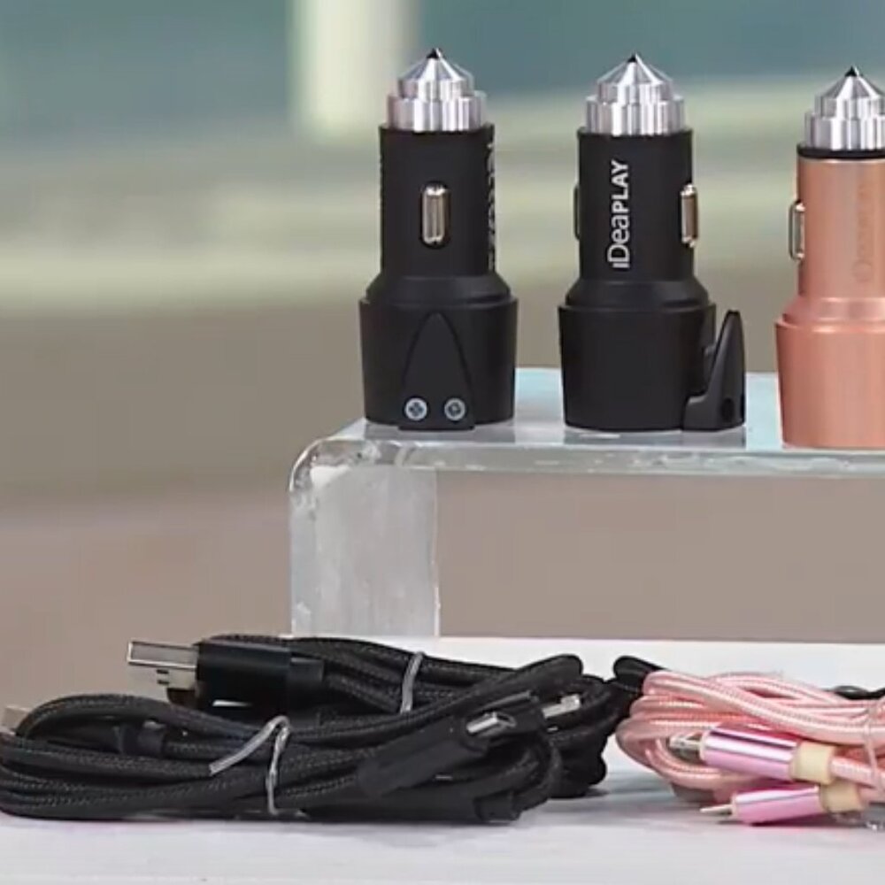 COPY - iDeaPLAY Vehicle 3 in 1 Emergency Tool w/Matching Cable Black